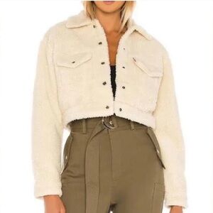 Levi’s Women’s Cropped Cream Sherpa Jacket